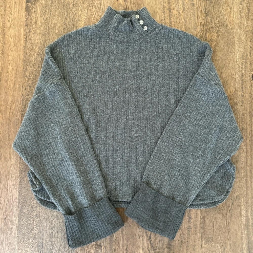 Project Social T Oversized Turtleneck Sweater in Grey